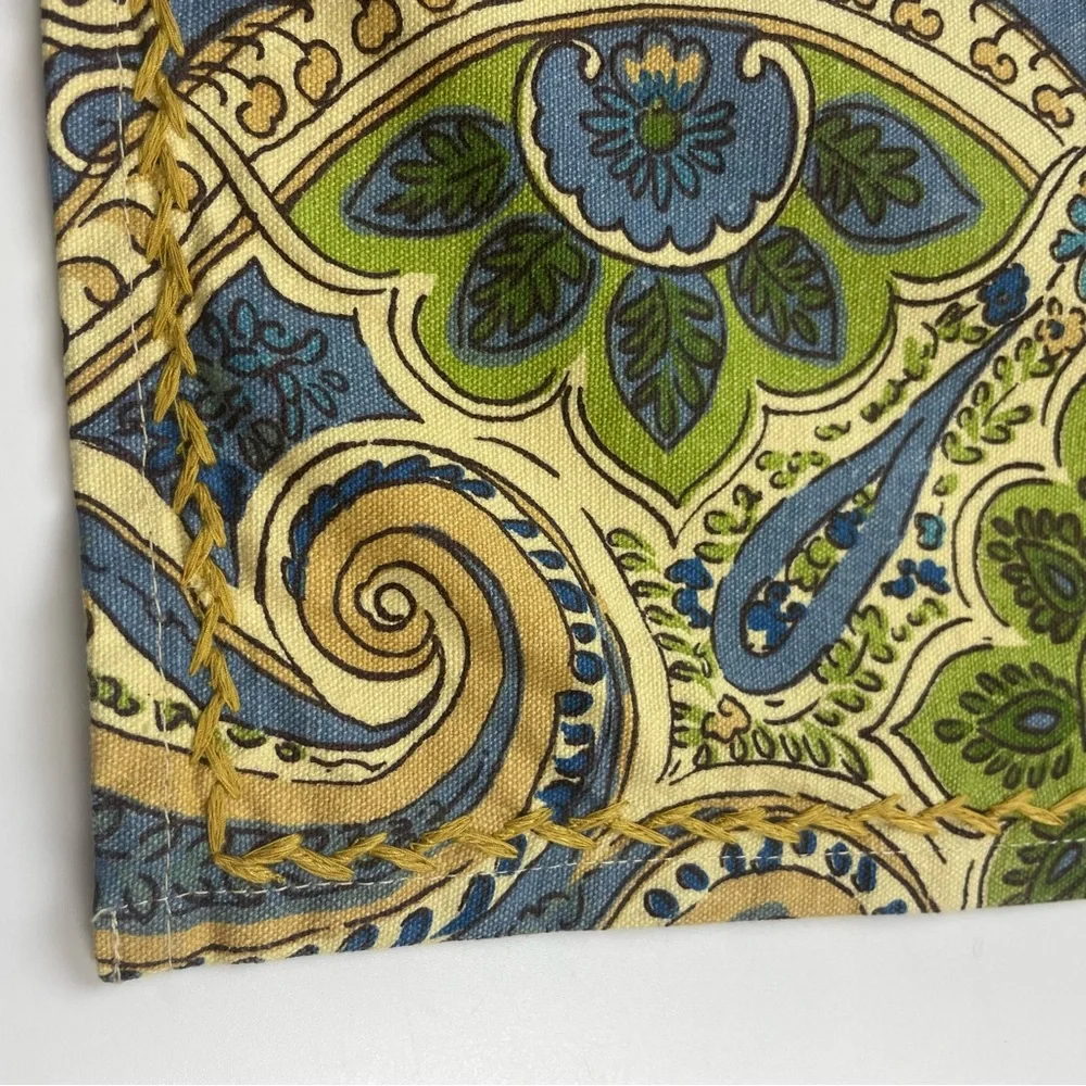 April Cornell Placemats 4 Paisley Floral Table‎ Linens Green Blue Dining Room